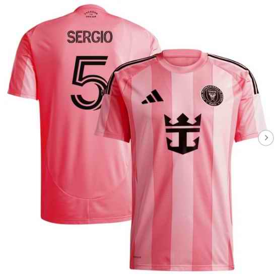 Men's Inter Miami CF Sergio Busquets adidas Light Pink 2025 Euforia Replica Player Jersey